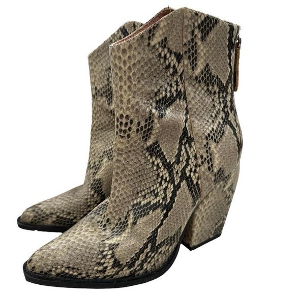 Alias Mae Western Snakeskin Ankle Cowboy Boots Rodeo Cowgirl Mobwife Block Heel - Picture 5 of 14